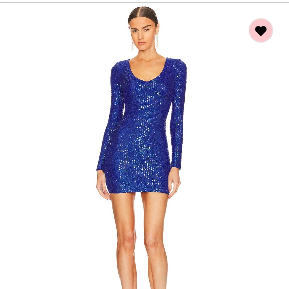 BELLA OPEN BACK DRESS superdown sequin blue dress